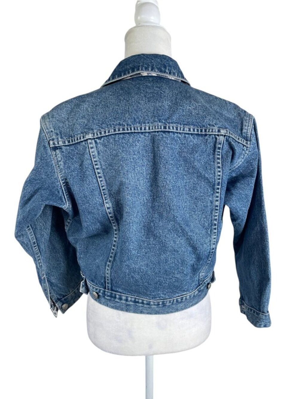 Gap 1969 Denim Jacket Women’s XL Navy Blue Trucker White Daisy Floral Interior - Picture 2 of 11